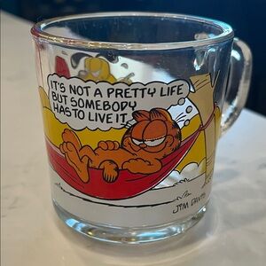 Vintage Garfield Glass Coffee Mug